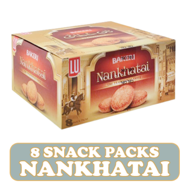 LU Bakeri Nankhatai Biscuits, 8 Snack Packs