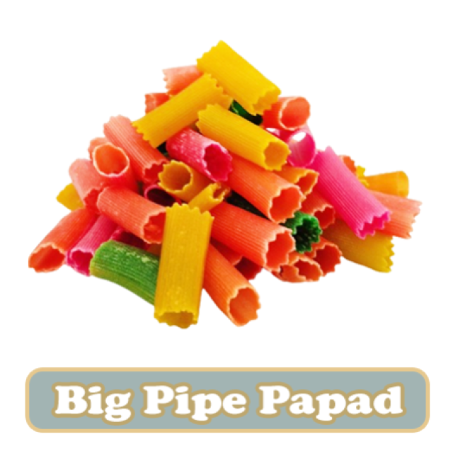 Colourfull Pipe Papad - 1Kg